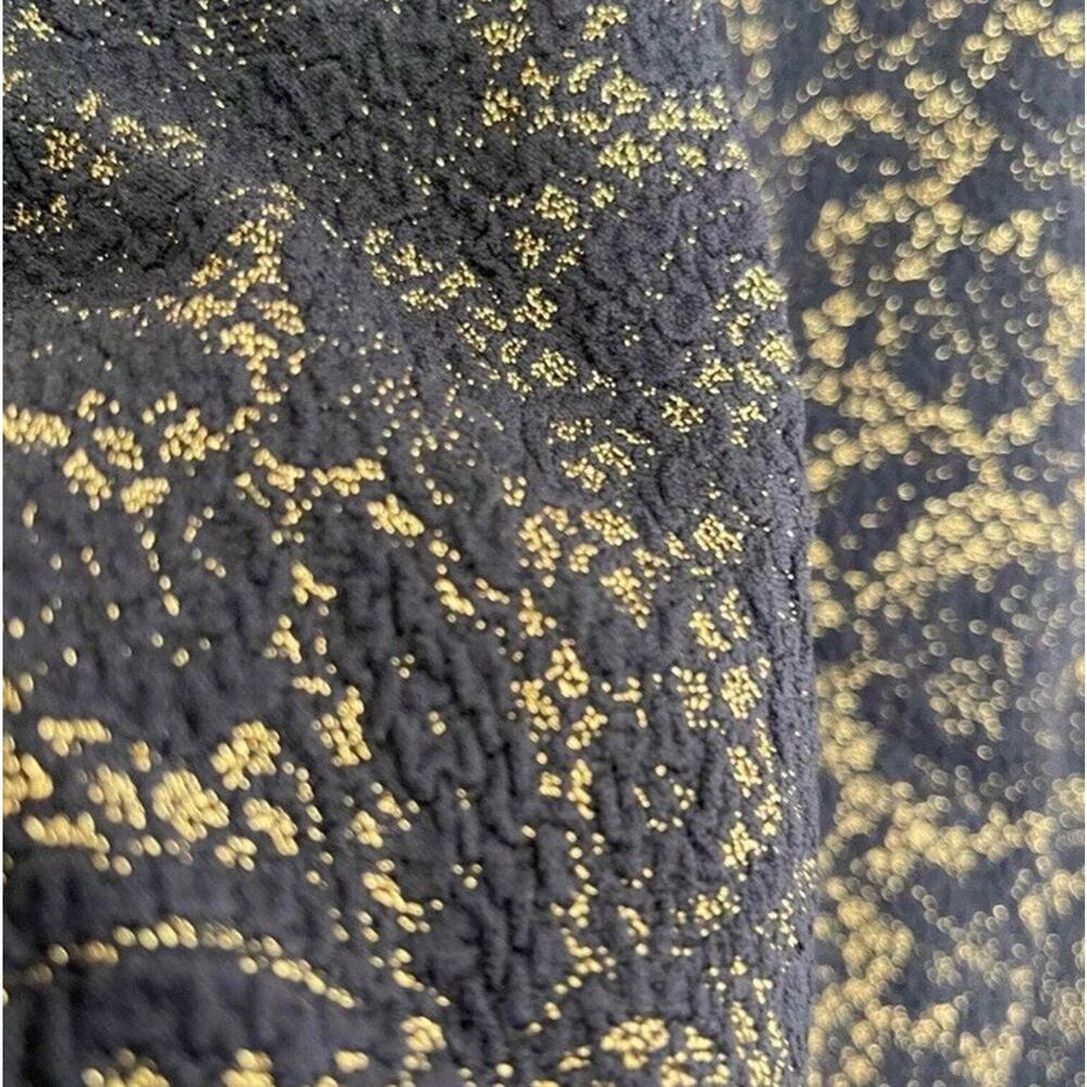 J. McLaughlin Black Gold metallic Lace Sleeveless Knee Length Sheath Dress S 2 4 - Picture 5 of 12